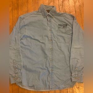 Saloon No. 10 Deadwood, South Dakota Button Down Denim Shirt Womens Large